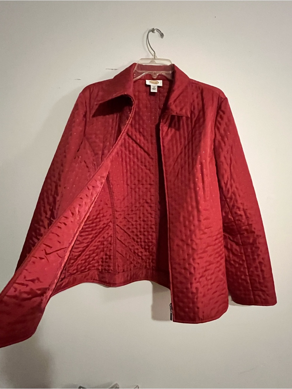 Talbots Plus Size 18 Red Long Sleeve Zip LIGHTWEIGHT Jacket - Picture 4 of 8